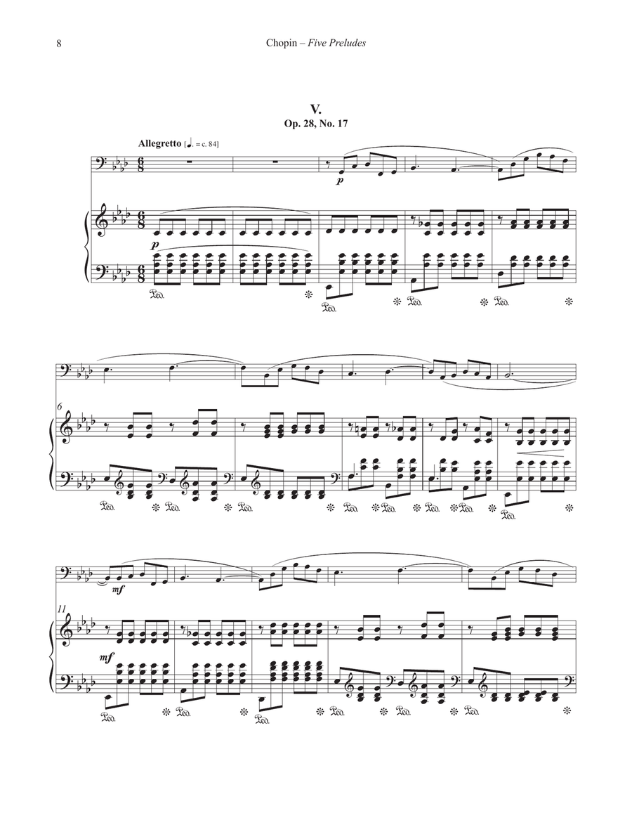 Five Preludes for Tuba or Bass Trombone and Piano Bass Trombone scores gallery preview page 6