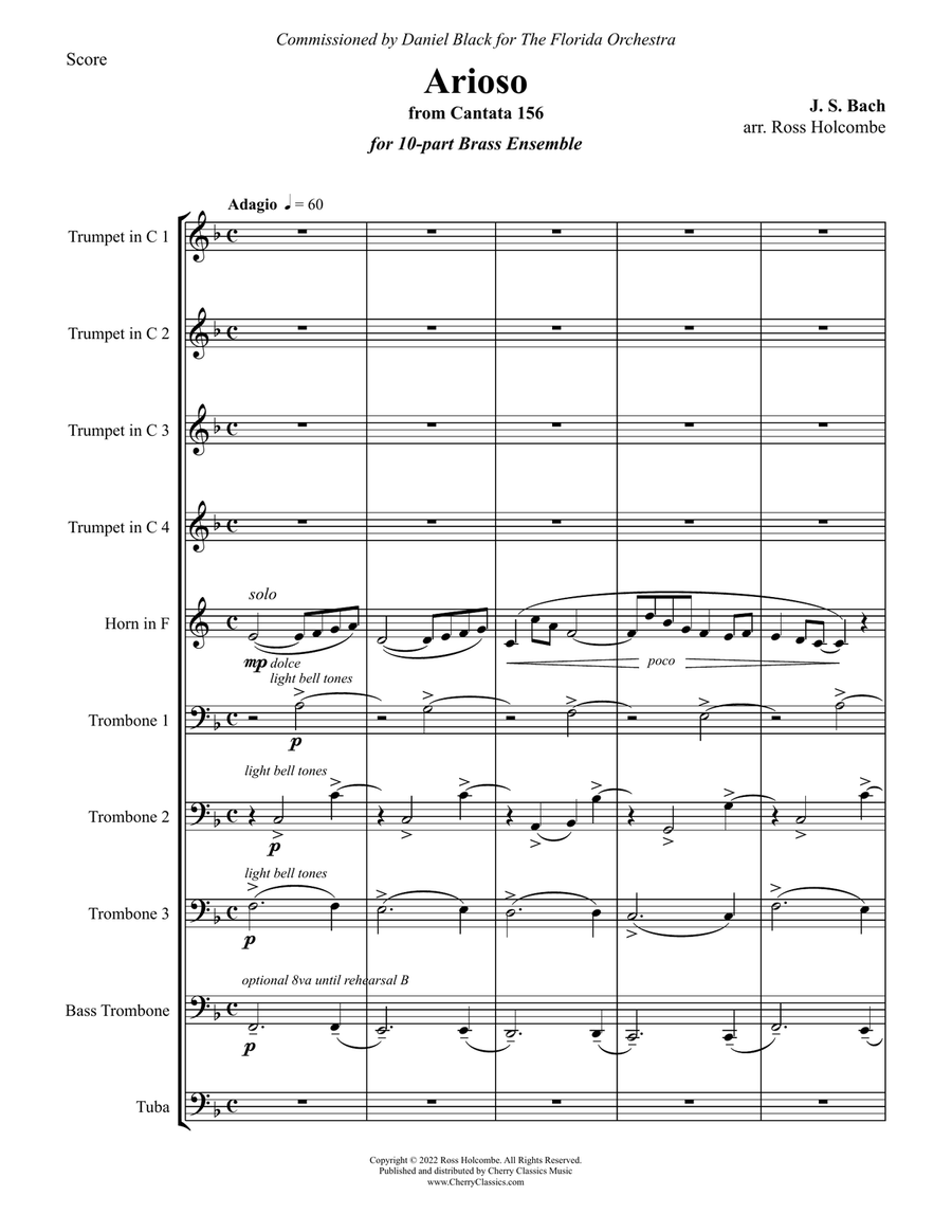 Arioso for 10-part Brass Ensemble Score scores gallery preview page 2