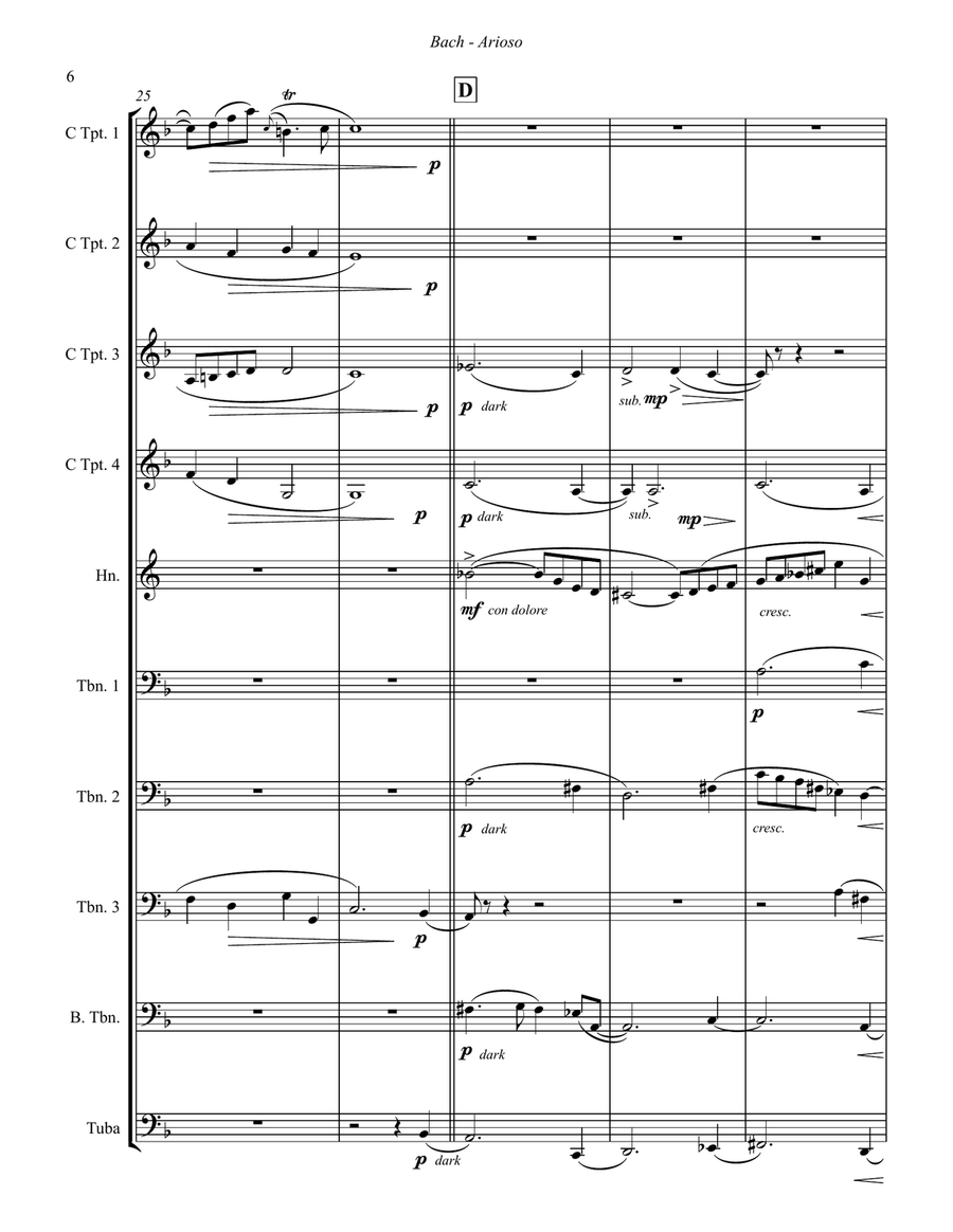 Arioso for 10-part Brass Ensemble Score scores gallery preview page 3
