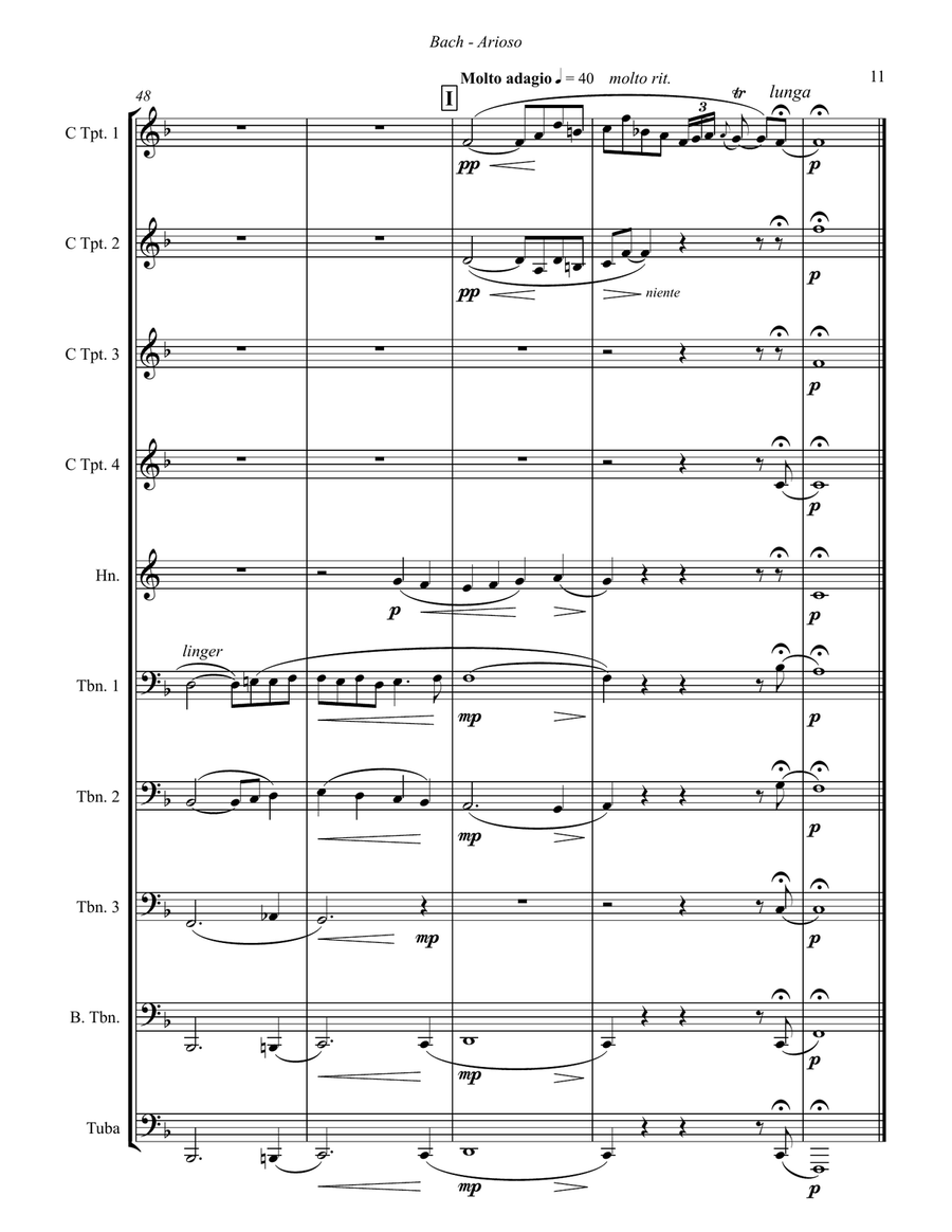 Arioso for 10-part Brass Ensemble Score scores gallery preview page 4
