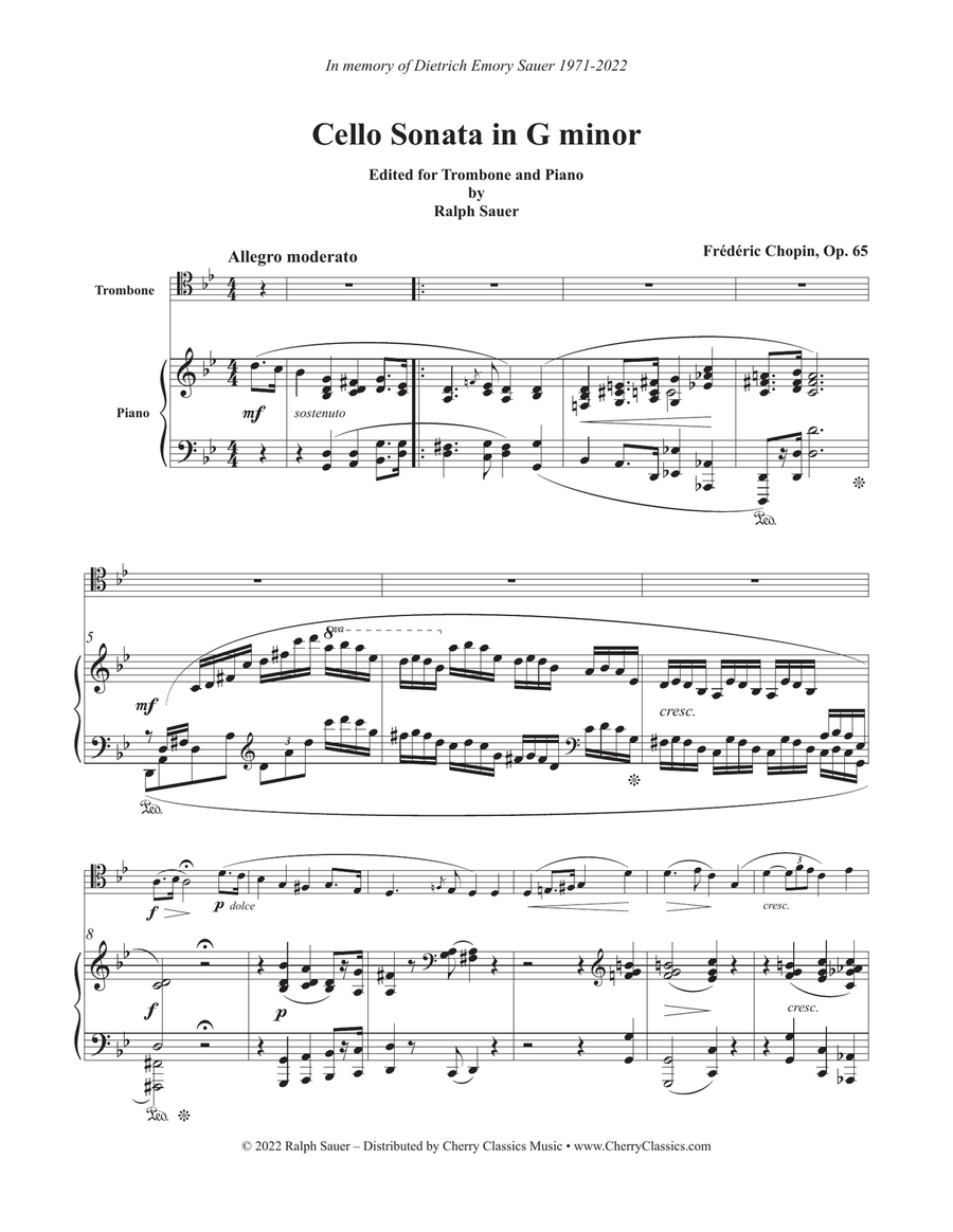 Sonata in G minor for Trombone and Piano Piano Accompaniment scores gallery preview page 2