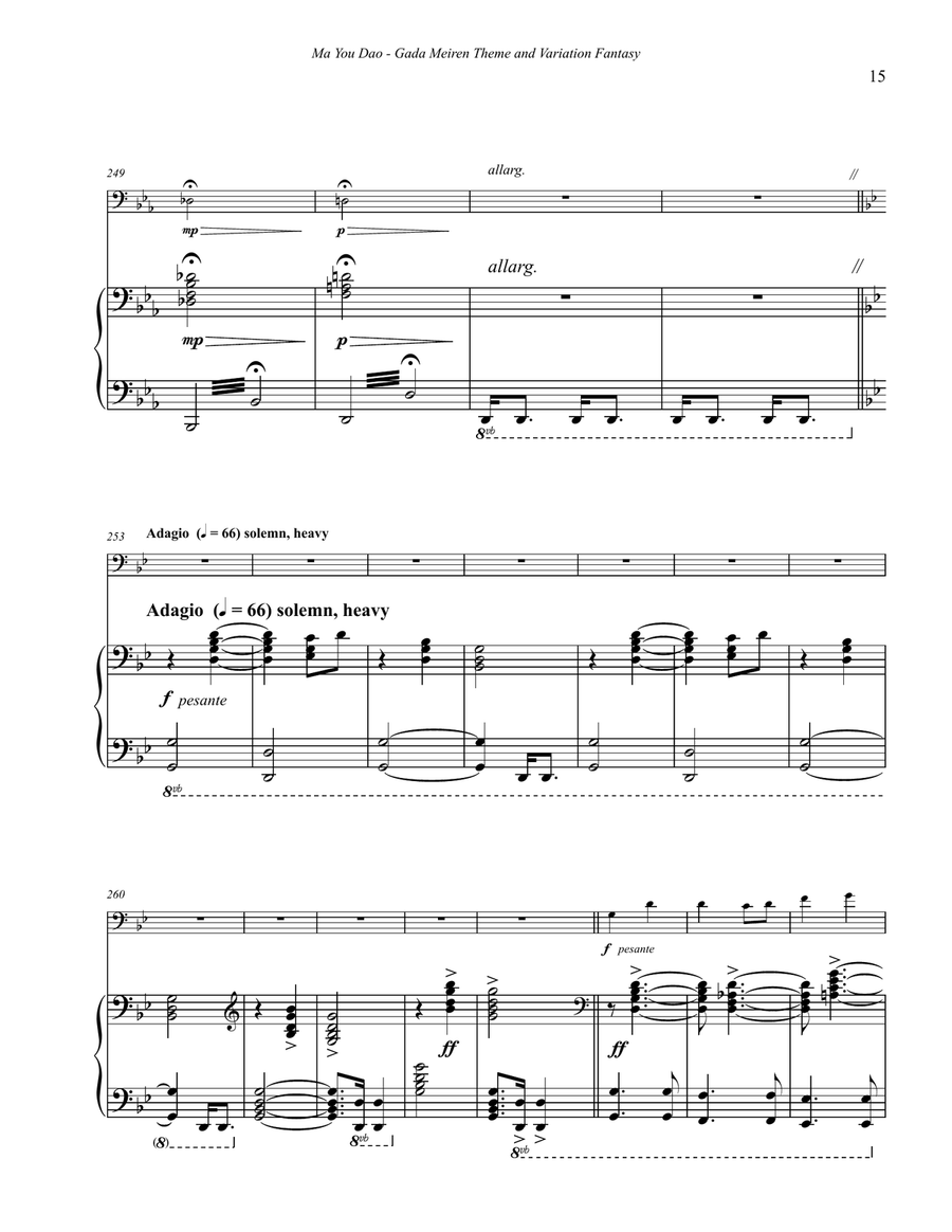 Gada Meirin Theme and Variations Fantasy for Trombone and Piano Piano Accompaniment scores gallery preview page 7