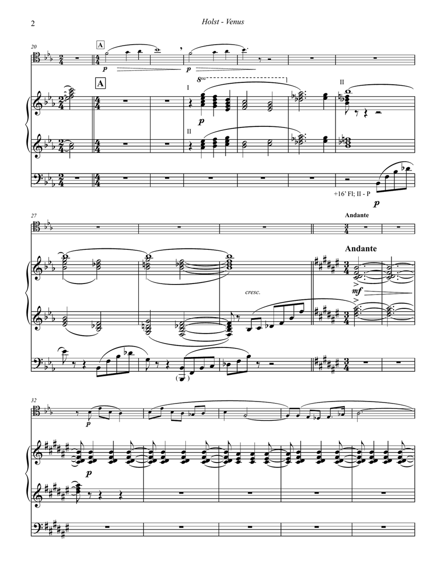 Venus, the Bringer of Peace for Trombone and Organ Trombone scores gallery preview page 3
