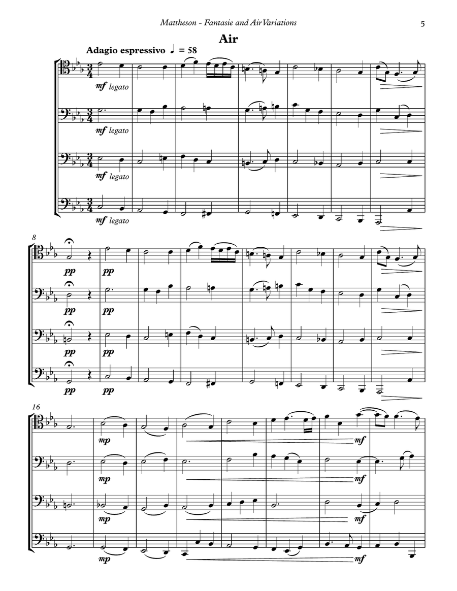 Fantasie and Air Variations for 4-part Trombone Ensemble 4-Part scores gallery preview page 3