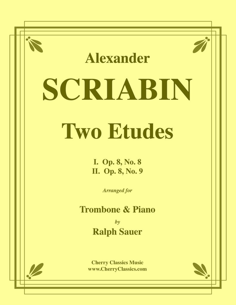Two Etudes for Trombone and Piano from Op. 8 Piano Accompaniment scores gallery preview page 1