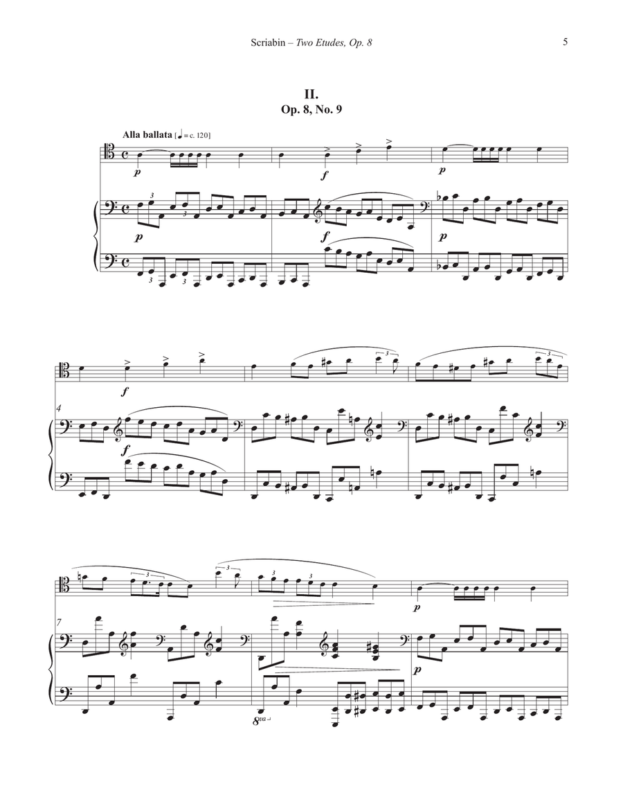 Two Etudes for Trombone and Piano from Op. 8 Piano Accompaniment scores gallery preview page 3
