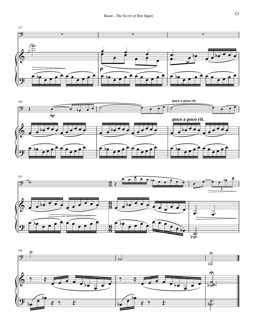 The Secret of Ben Søgen for Bass Trombone and Piano accompaniment Bass Trombone scores gallery preview page 5