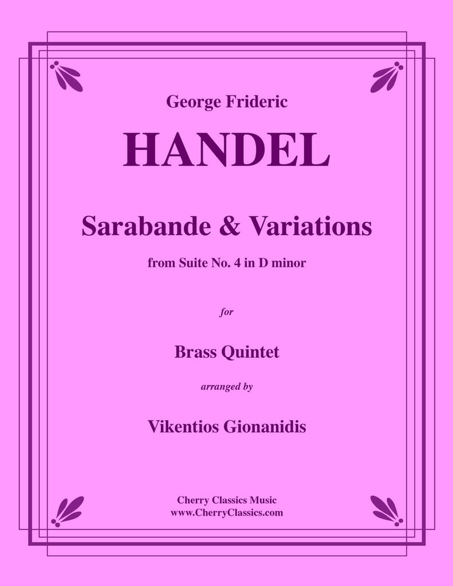 Sarabande and Variations from Suite No. 4 in D minor for Brass Quintet Brass Quintet scores gallery preview page 1