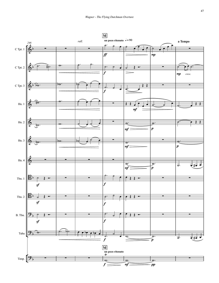 The Flying Dutchman Overture for 11-part Brass Ensemble and Timpani Percussion scores gallery preview page 7