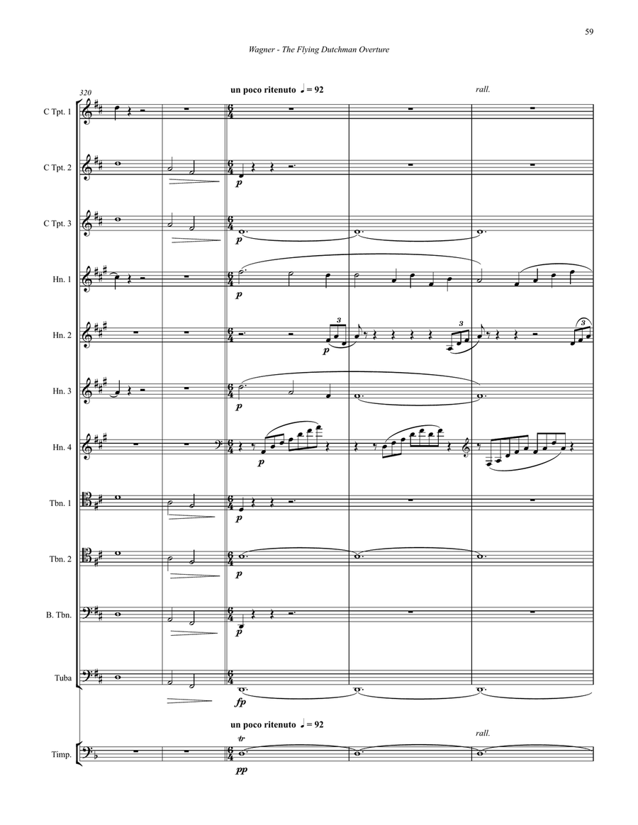 The Flying Dutchman Overture for 11-part Brass Ensemble and Timpani Percussion scores gallery preview page 8