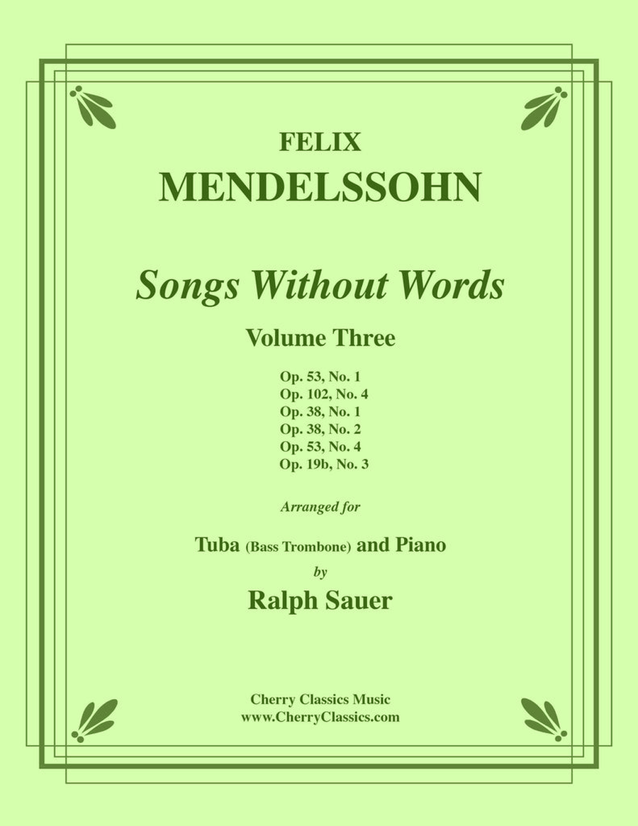 Songs Without Words for Tuba or Bass Trombone and Piano Volume III Bass Trombone scores gallery preview page 1
