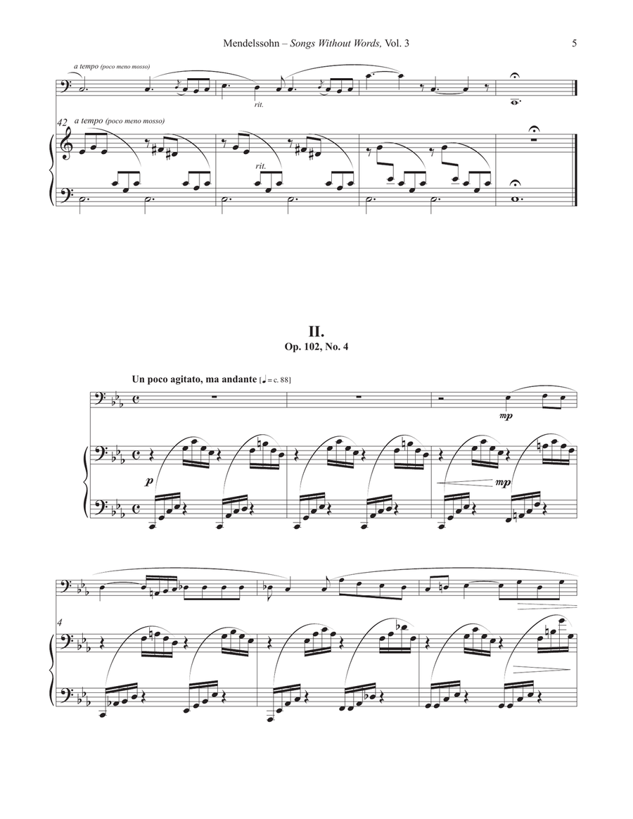 Songs Without Words for Tuba or Bass Trombone and Piano Volume III Bass Trombone scores gallery preview page 3