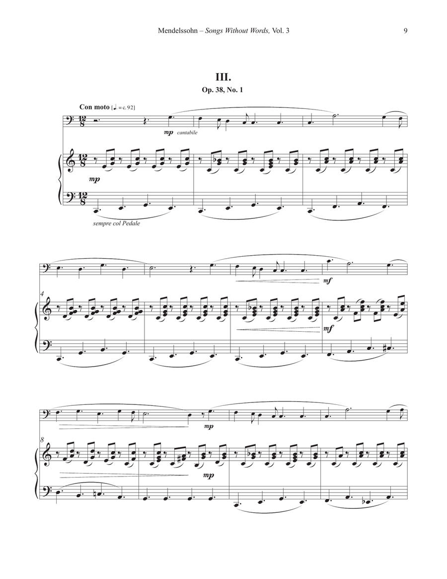 Songs Without Words for Tuba or Bass Trombone and Piano Volume III Bass Trombone scores gallery preview page 4