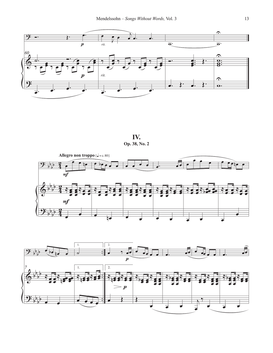Songs Without Words for Tuba or Bass Trombone and Piano Volume III Bass Trombone scores gallery preview page 5