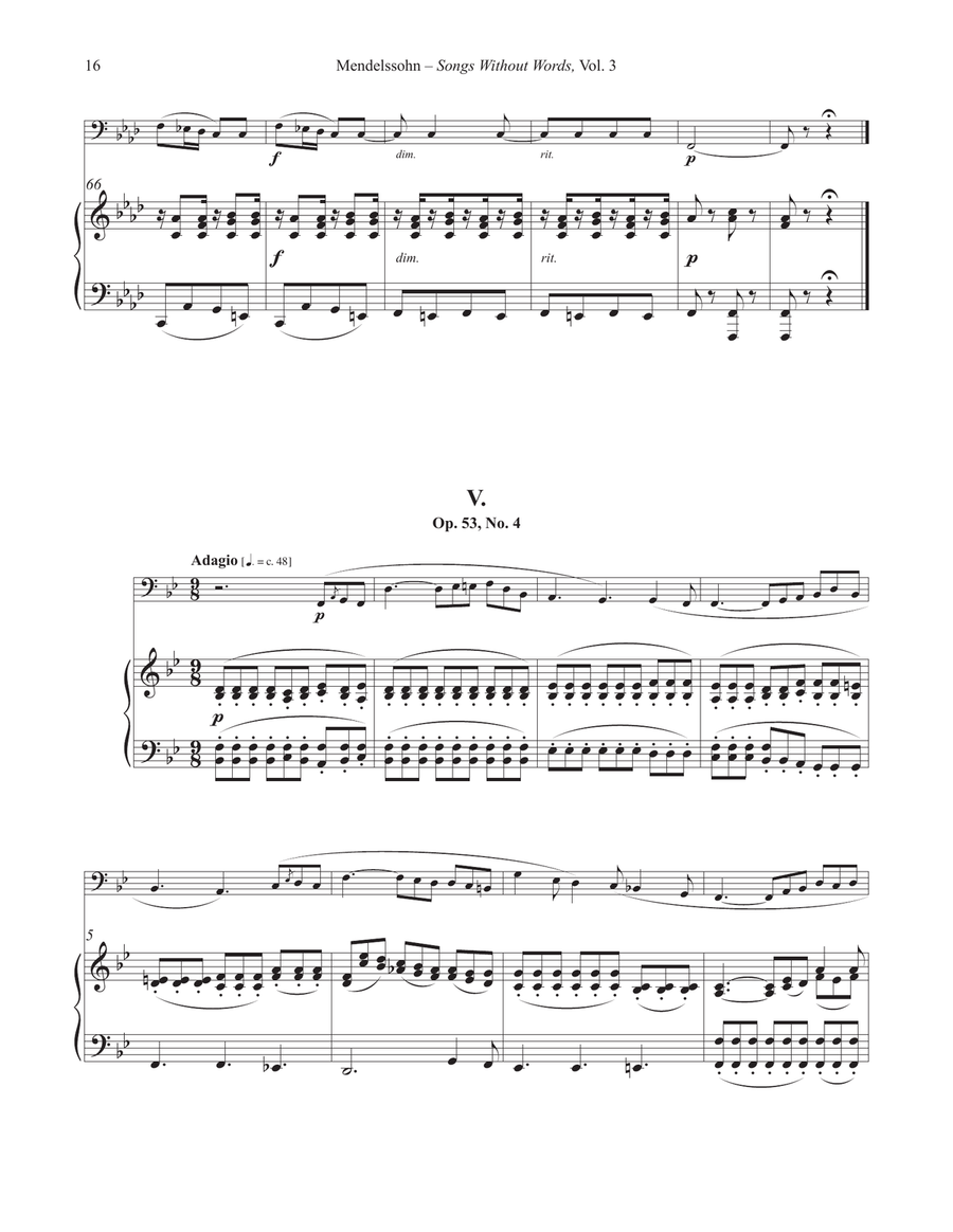 Songs Without Words for Tuba or Bass Trombone and Piano Volume III Bass Trombone scores gallery preview page 6