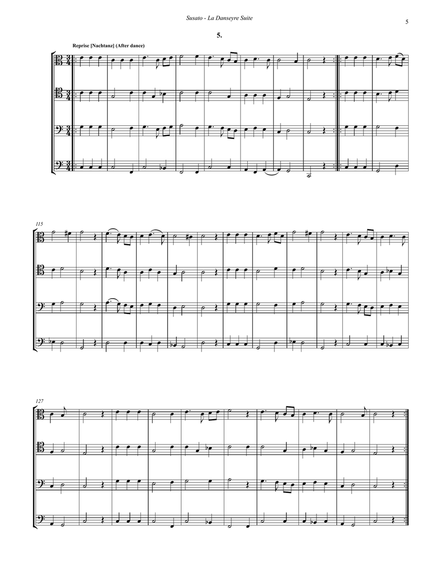 La Danseyre Suite, Selections for 4-part Trombone Ensemble 4-Part scores gallery preview page 5