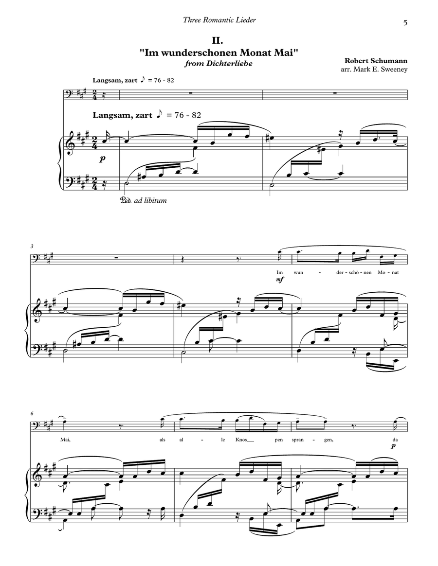 Three Romantic Lieder for Trombone and Piano Piano Accompaniment scores gallery preview page 4