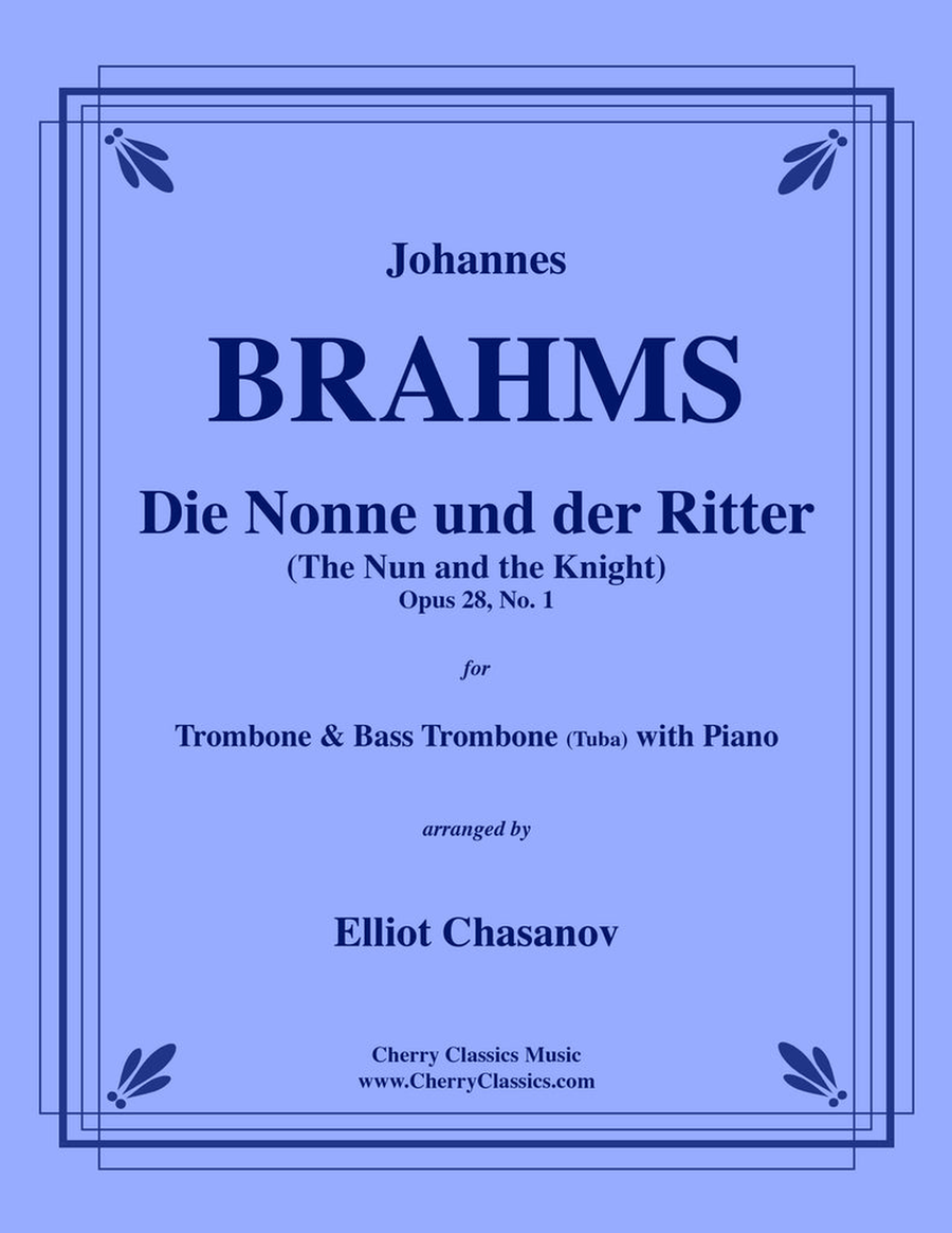 Die Nonne und der Ritter, Op. 28, No. 1 for Trombone and Bass Trombone (Tuba) and Piano Brass Duet scores gallery preview page 1