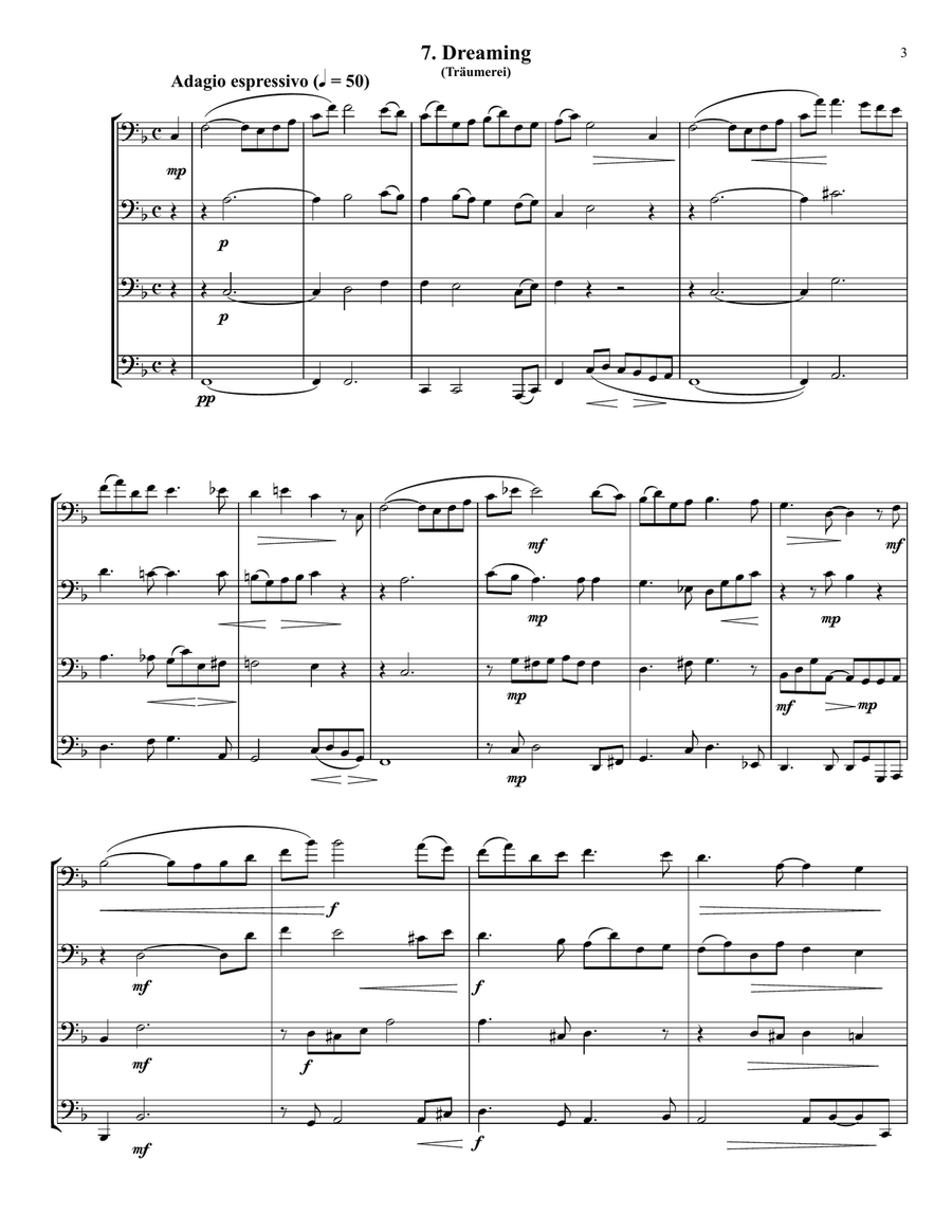 Schumann - Kinderszenen (Scenes From Childhood) selections for Euphonium/Tuba Quartet Tuba Quartet scores gallery preview page 4