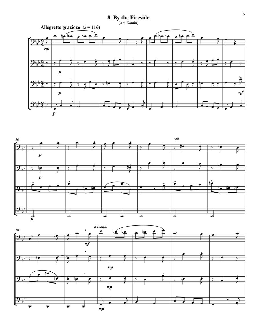 Schumann - Kinderszenen (Scenes From Childhood) selections for Euphonium/Tuba Quartet Tuba Quartet scores gallery preview page 5