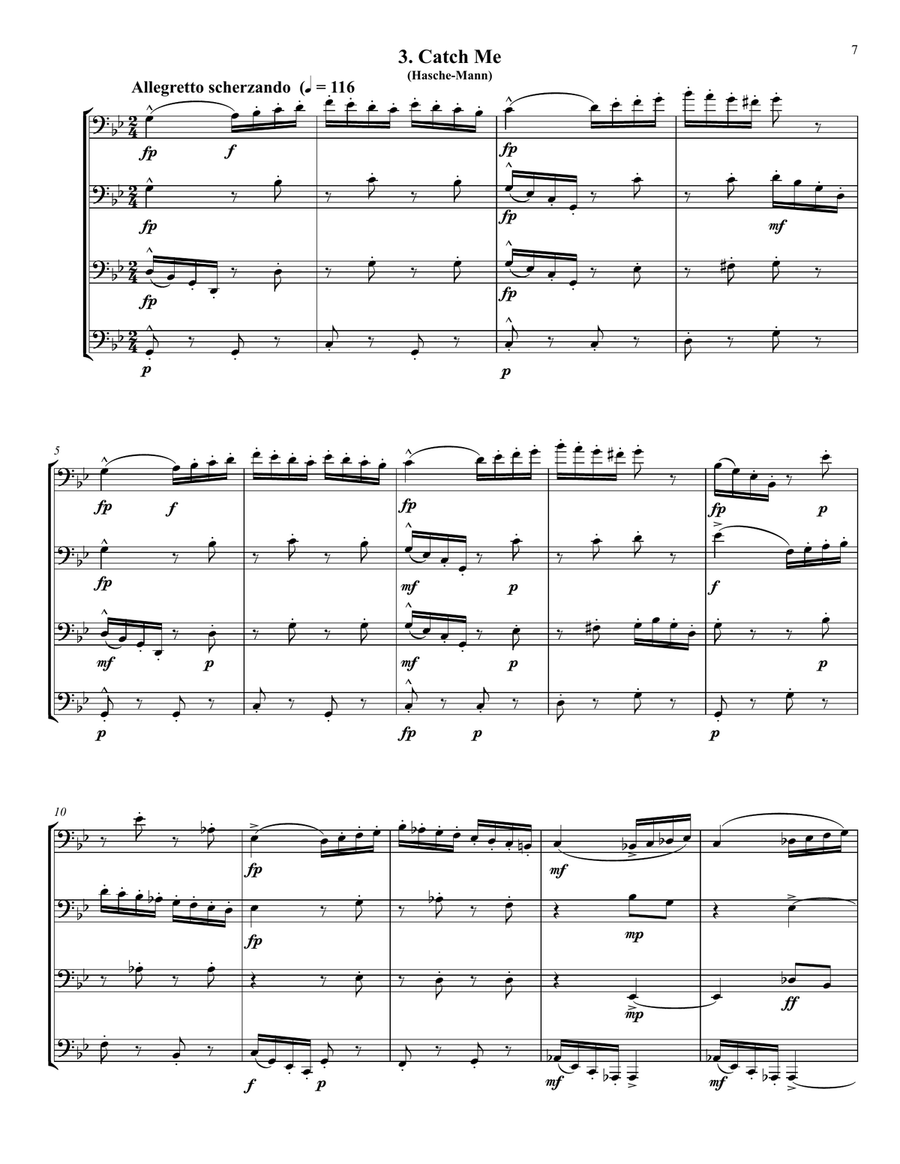 Schumann - Kinderszenen (Scenes From Childhood) selections for Euphonium/Tuba Quartet Tuba Quartet scores gallery preview page 6