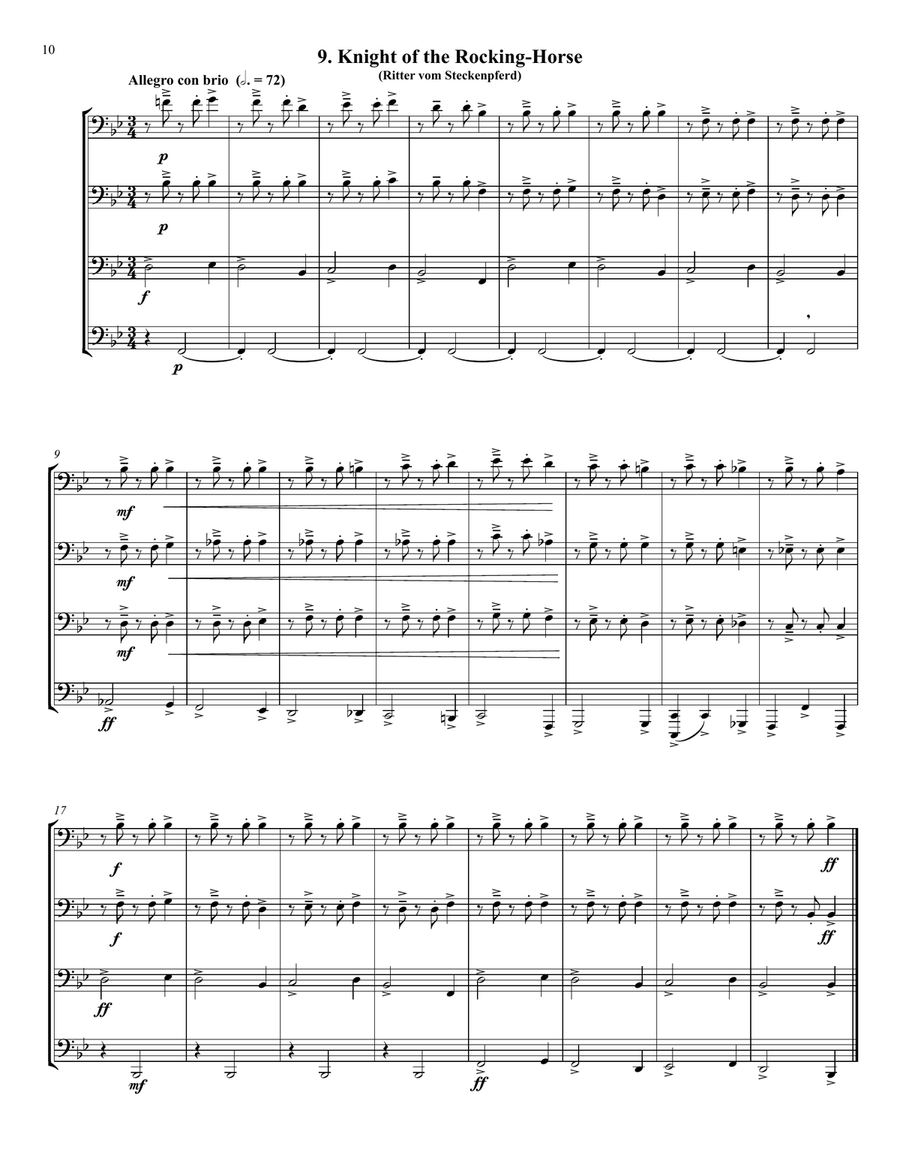 Schumann - Kinderszenen (Scenes From Childhood) selections for Euphonium/Tuba Quartet Tuba Quartet scores gallery preview page 7