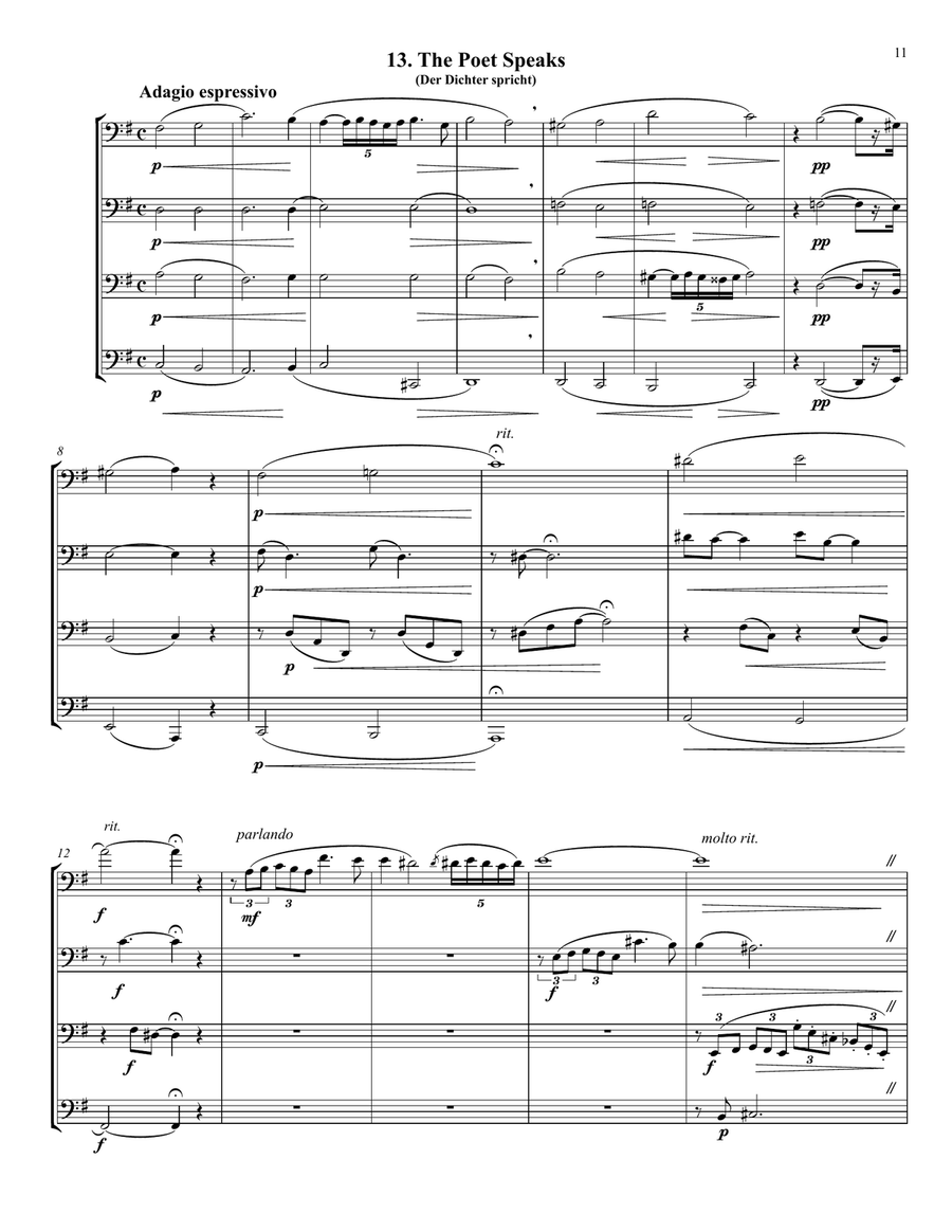 Schumann - Kinderszenen (Scenes From Childhood) selections for Euphonium/Tuba Quartet Tuba Quartet scores gallery preview page 8