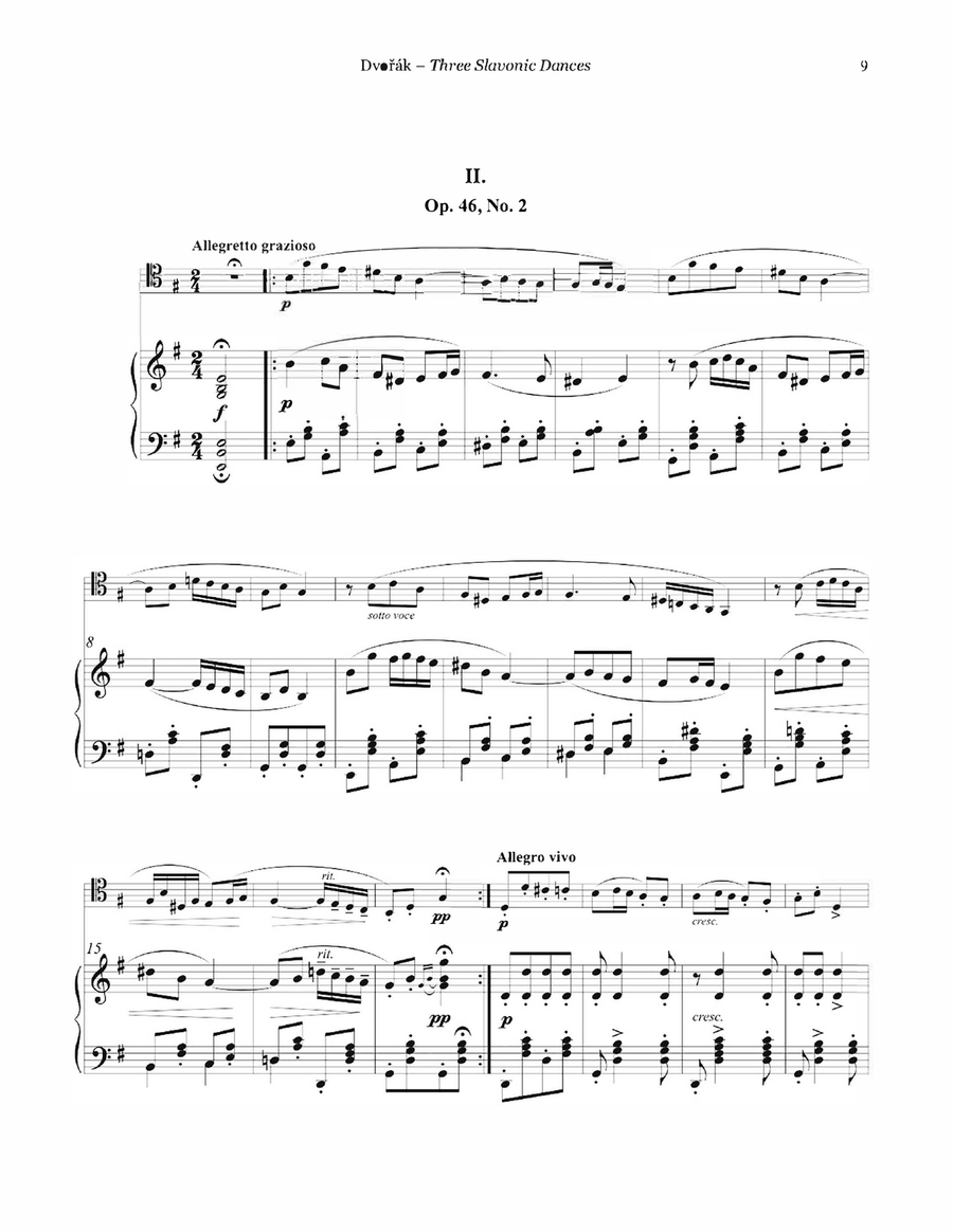 Three Slavonic Dances for Trombone and Piano Piano Accompaniment scores gallery preview page 3