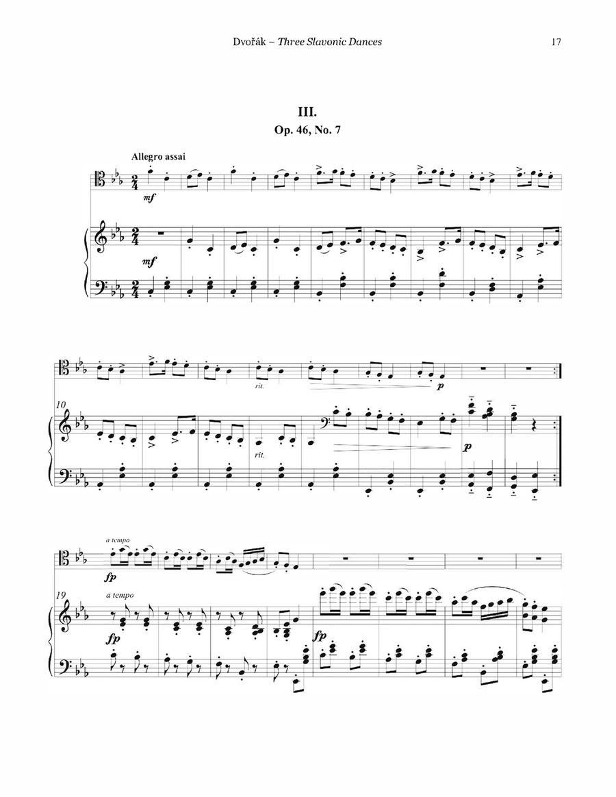 Three Slavonic Dances for Trombone and Piano Piano Accompaniment scores gallery preview page 4