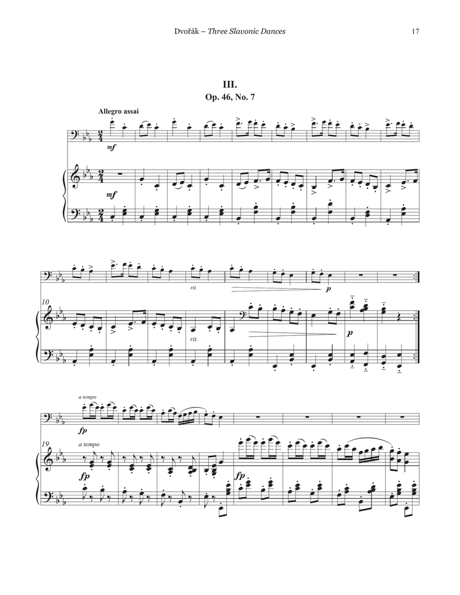Three Slavonic Dances for Euphonium and Piano Euphonium scores gallery preview page 4
