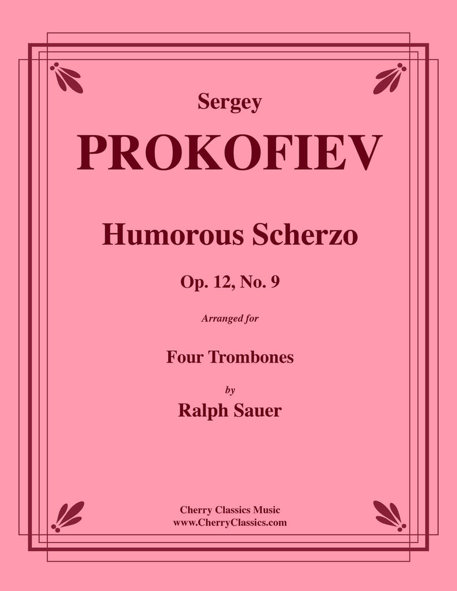 Humorous Scherzo, Op. 12, No. 9 for Trombone Quartet Trombone Quartet scores gallery preview page 1