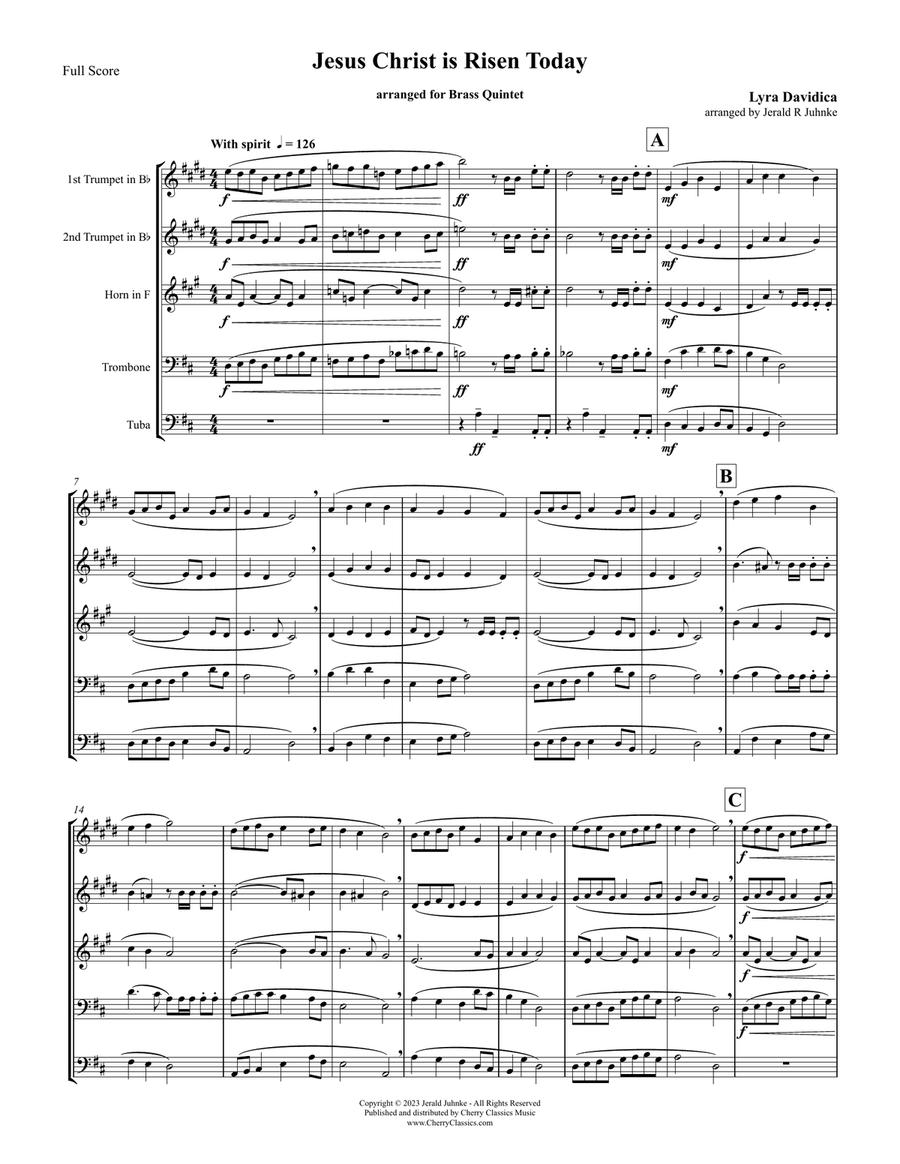 Jesus Christ is Risen Today for Brass Quintet Brass Quintet scores gallery preview page 2