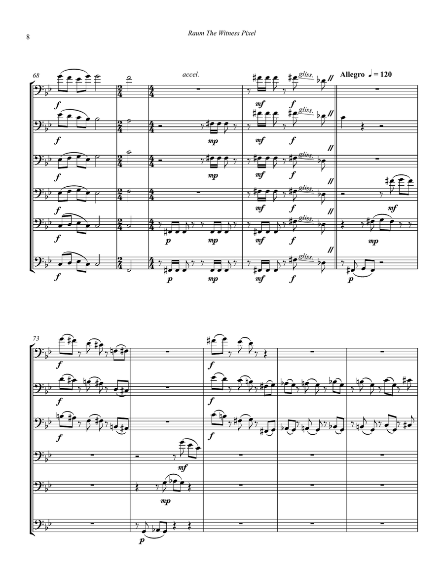 The Witness Pixel for Six Trombones Chamber Music scores gallery preview page 5