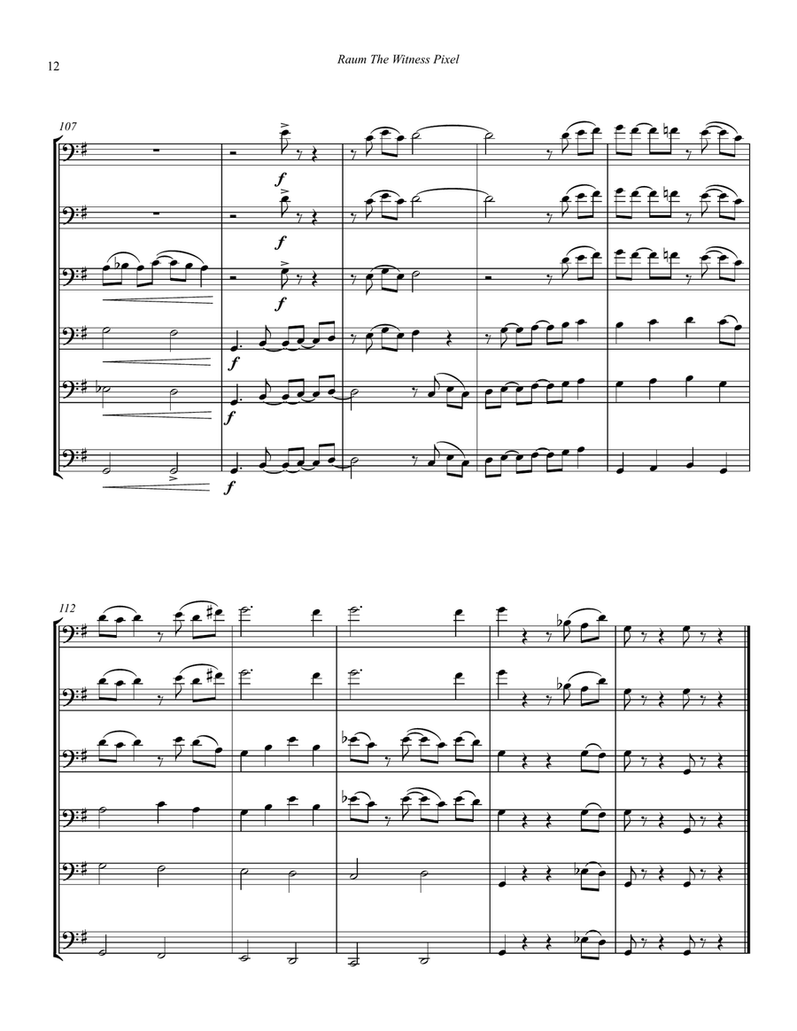 The Witness Pixel for Six Trombones Chamber Music scores gallery preview page 6