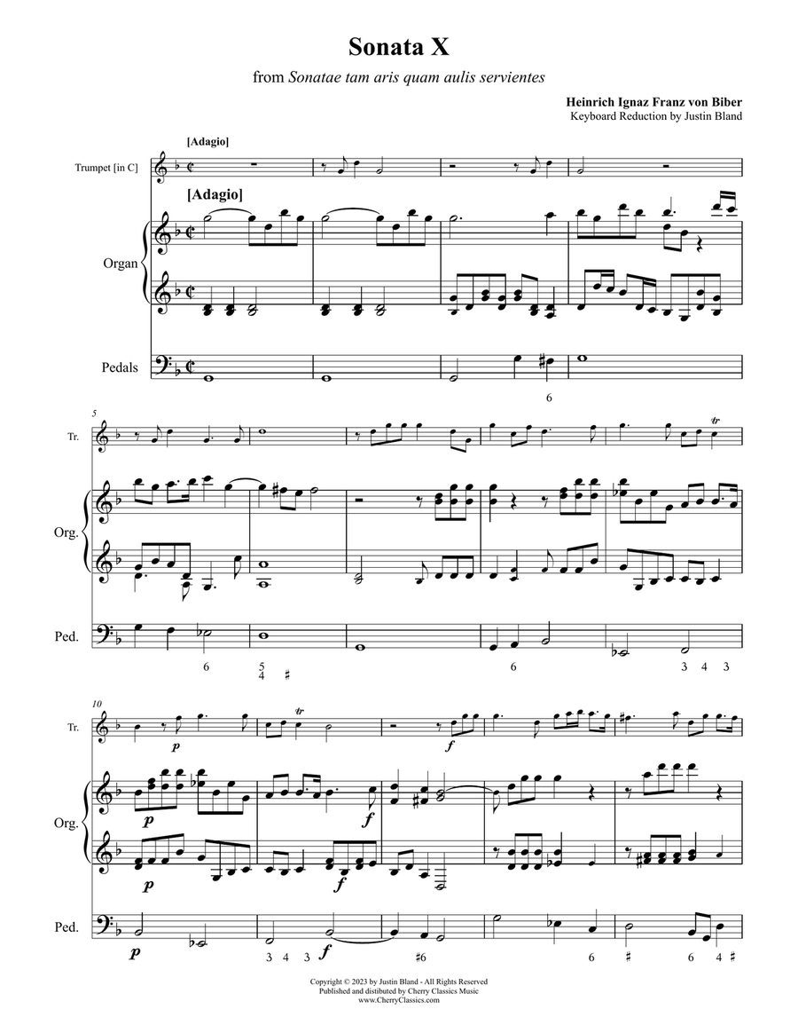 Sonata X for Trumpet in C and Organ C Trumpet scores gallery preview page 2