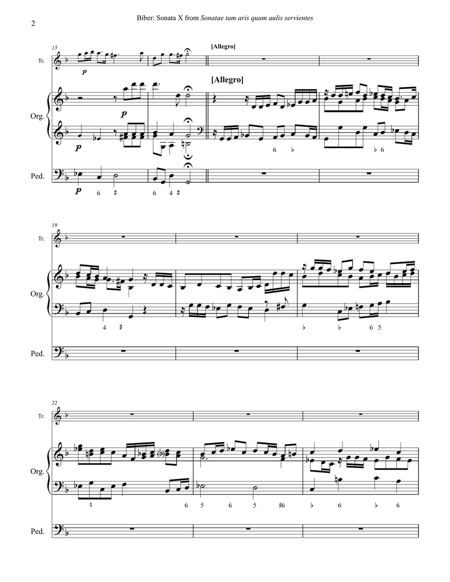 Sonata X for Trumpet in C and Organ C Trumpet scores gallery preview page 3