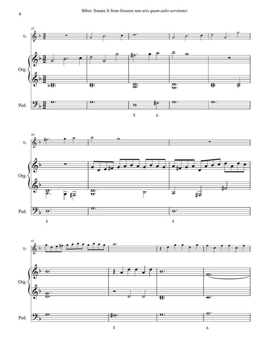 Sonata X for Trumpet in C and Organ C Trumpet scores gallery preview page 4