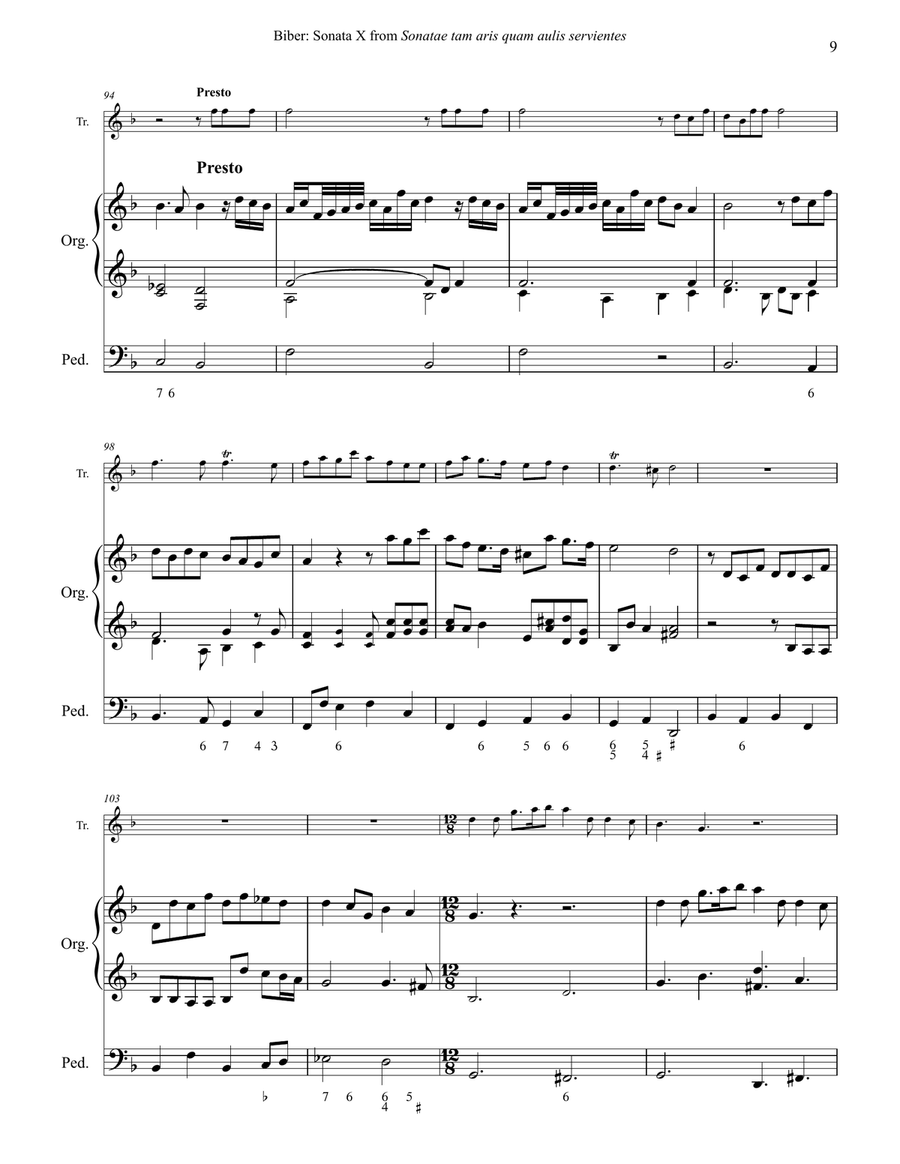 Sonata X for Trumpet in C and Organ C Trumpet scores gallery preview page 5