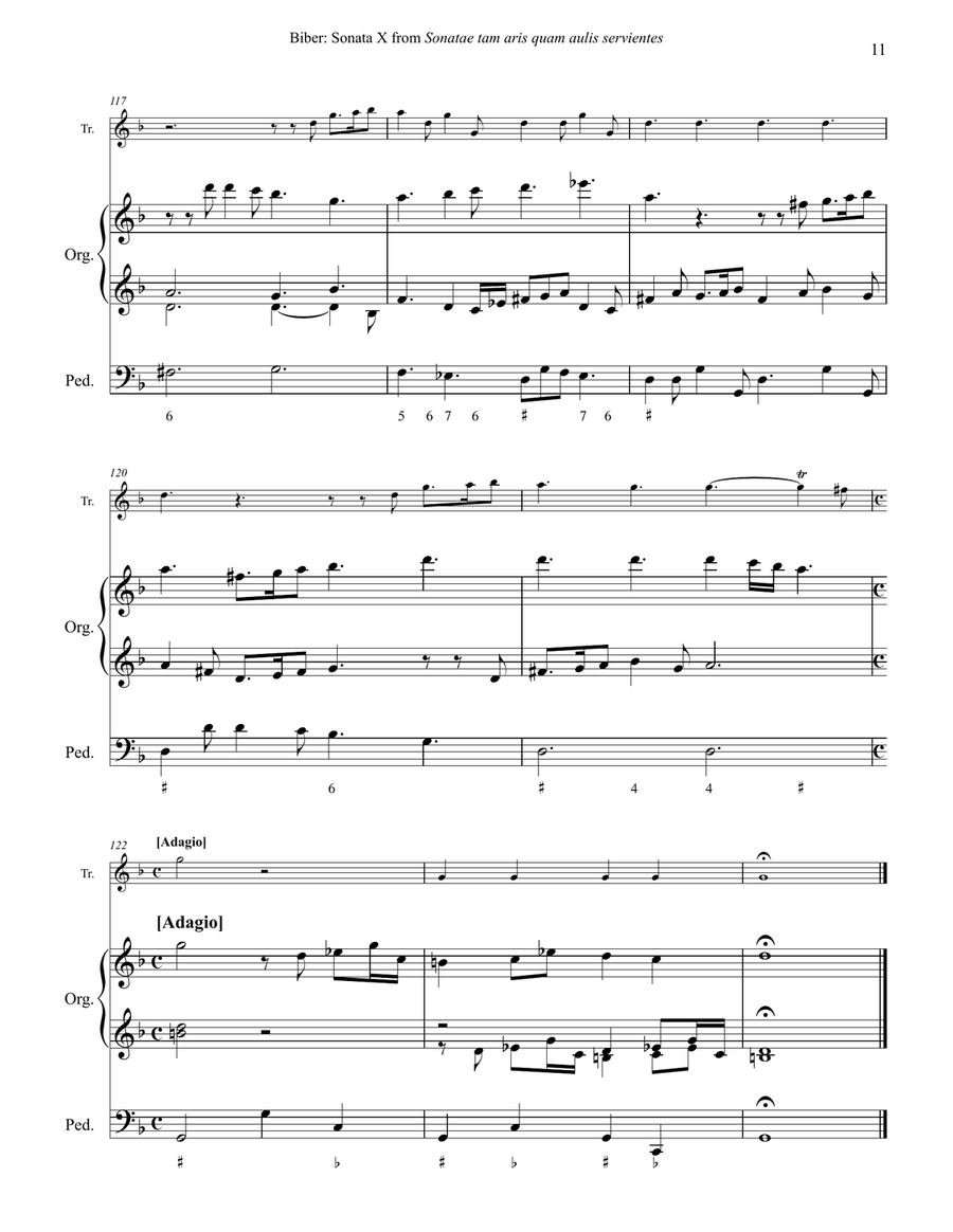 Sonata X for Trumpet in C and Organ C Trumpet scores gallery preview page 6