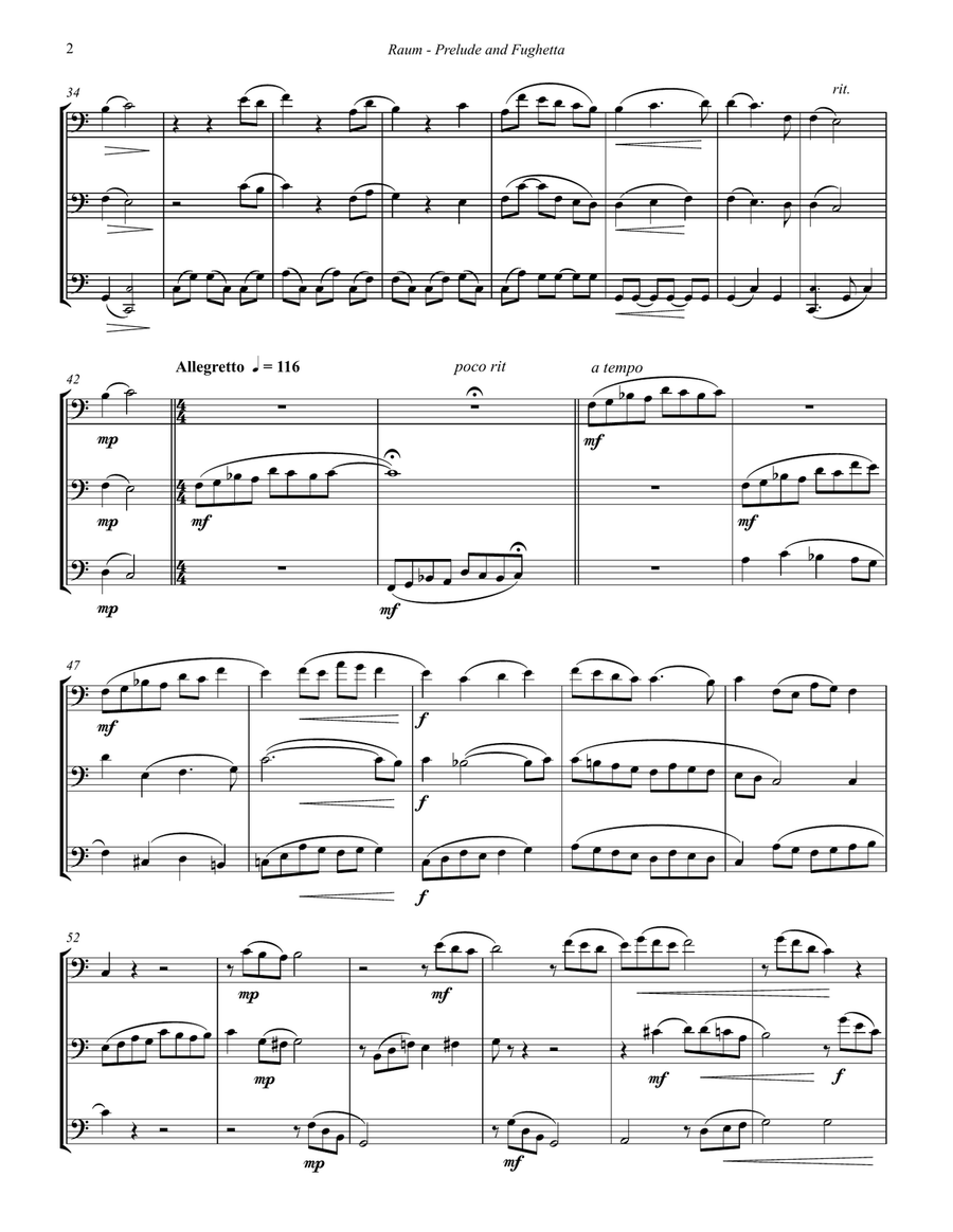 Prelude and Fughetta for Trombone Trio Trombone Trio scores gallery preview page 3
