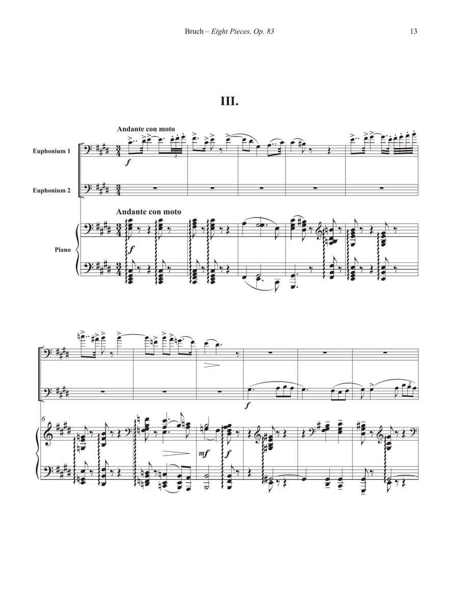 Eight Pieces, Op. 83 for Two Euphoniums and Piano Euphonium Duet scores gallery preview page 4