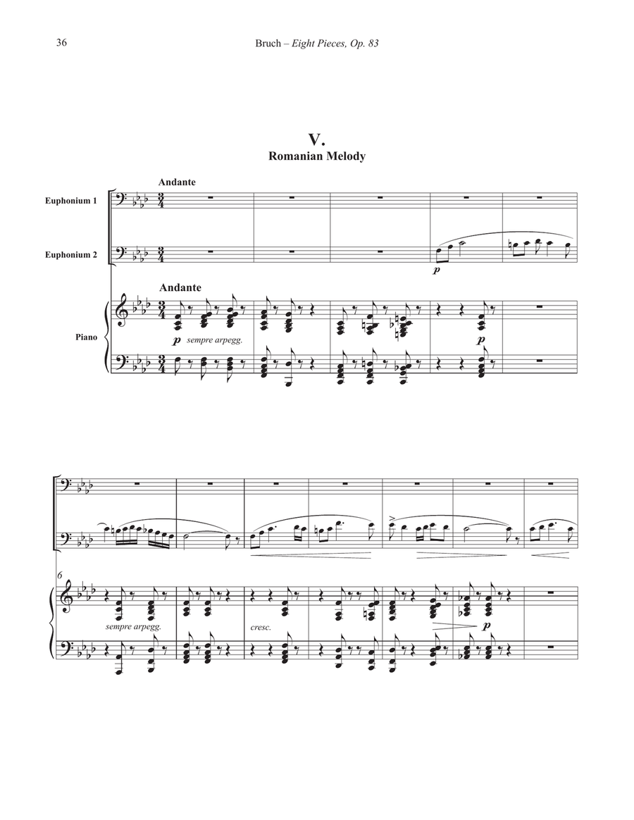 Eight Pieces, Op. 83 for Two Euphoniums and Piano Euphonium Duet scores gallery preview page 6