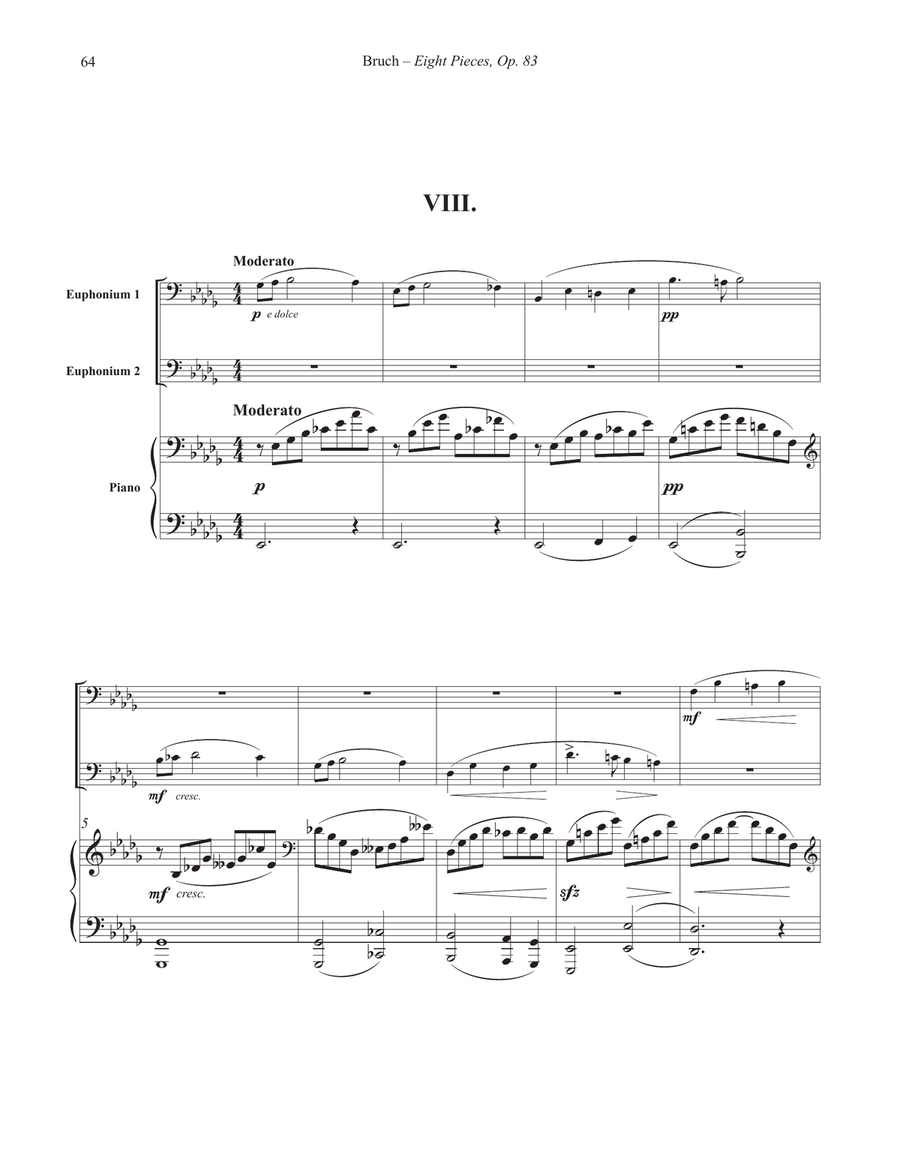 Eight Pieces, Op. 83 for Two Euphoniums and Piano Euphonium Duet scores gallery preview page 9