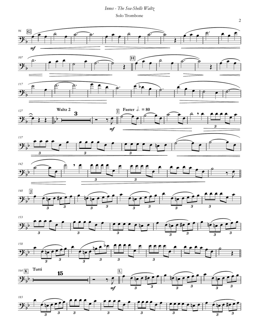 The Sea-Shells Waltz for Trombone and Band Trombone Solo scores gallery preview page 3