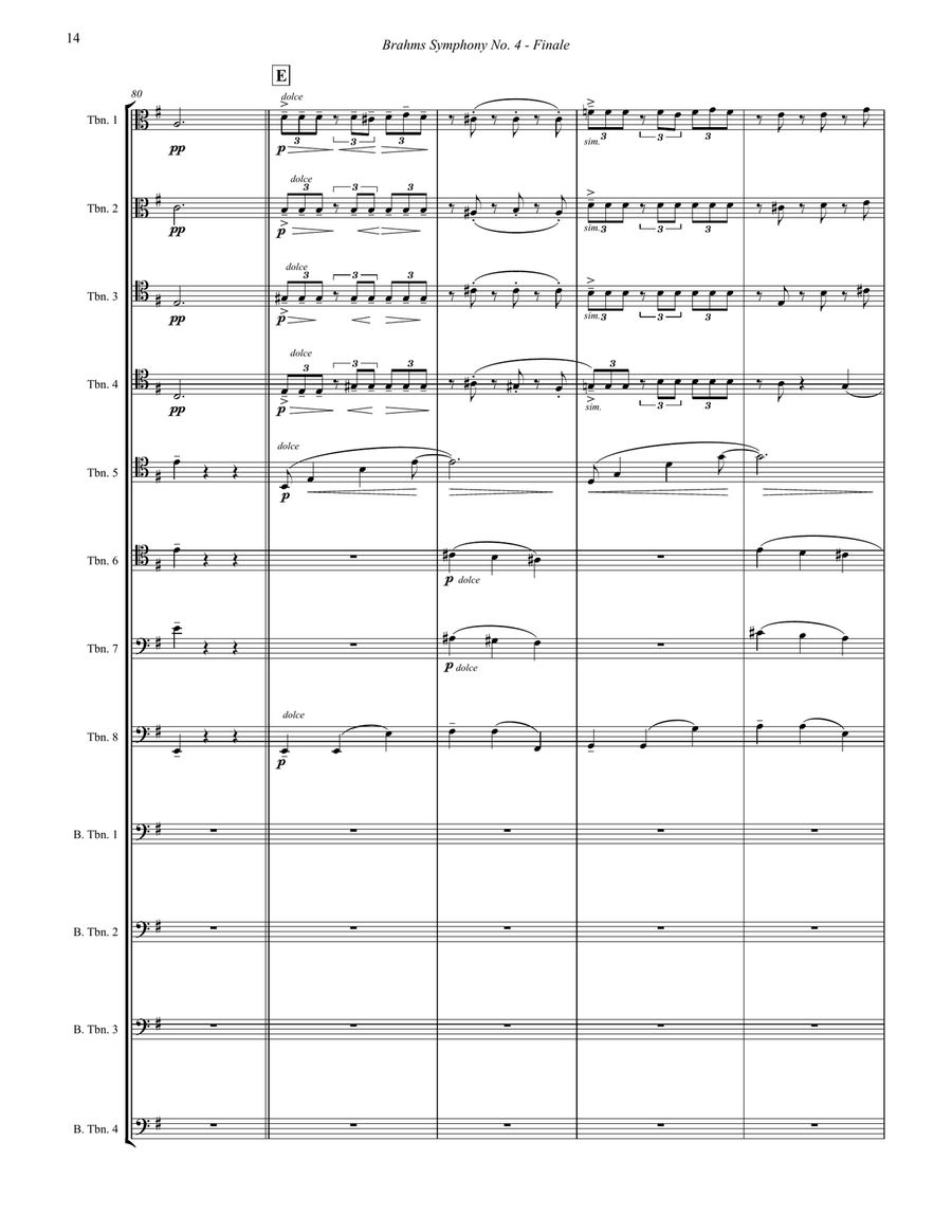 Symphony No. 4 Finale for 12-part Trombone Choir Trombone scores gallery preview page 4