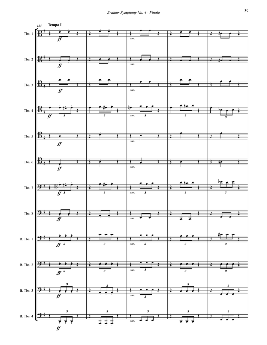 Symphony No. 4 Finale for 12-part Trombone Choir Trombone scores gallery preview page 6