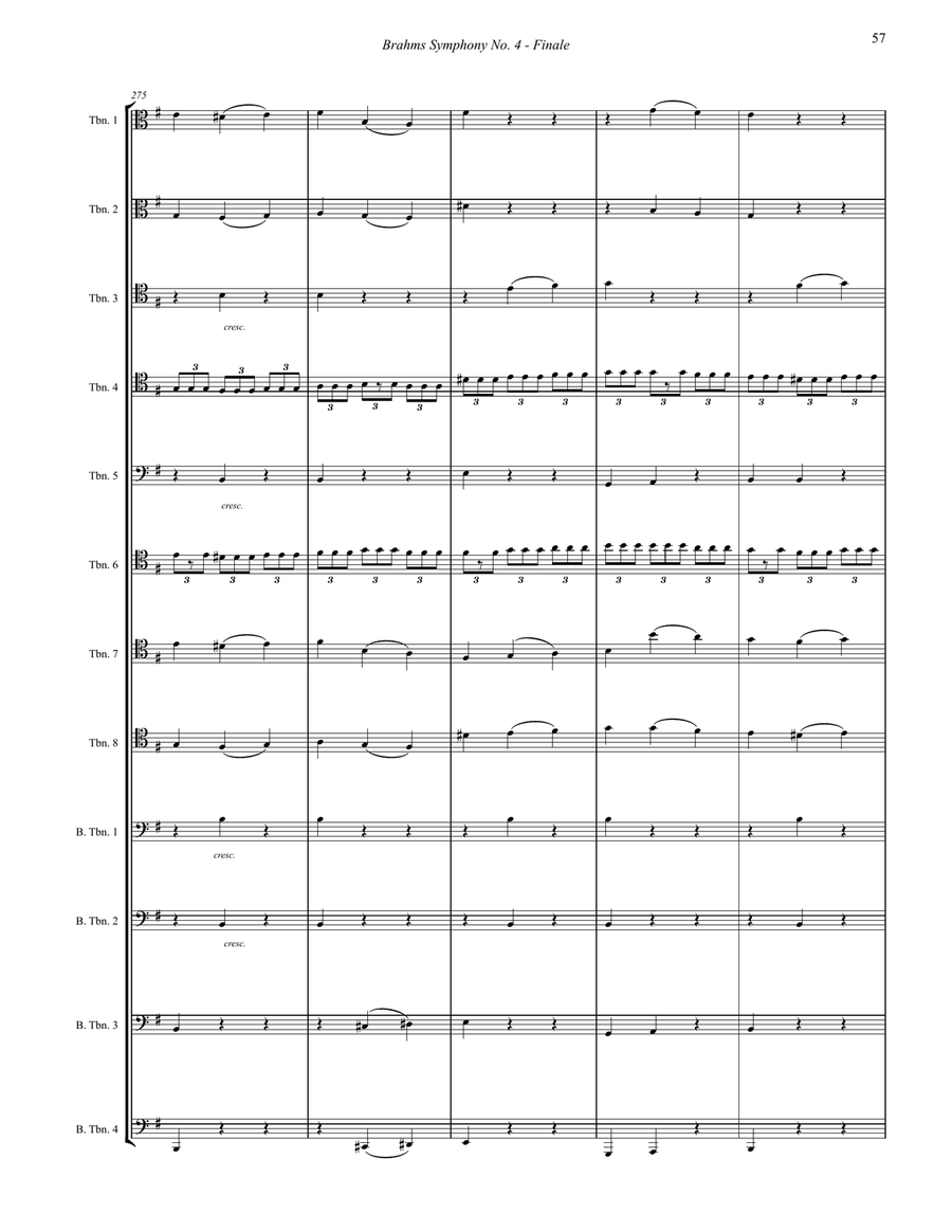 Symphony No. 4 Finale for 12-part Trombone Choir Trombone scores gallery preview page 8
