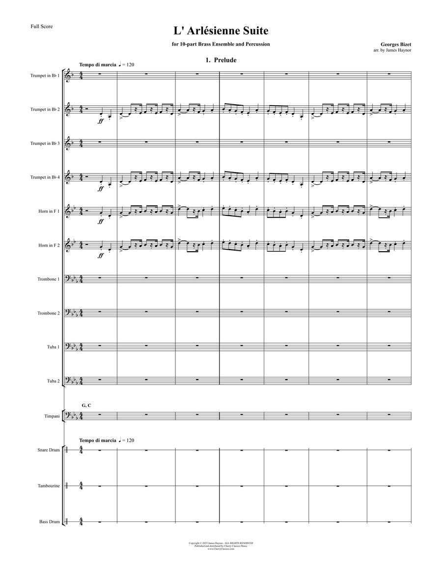 L'Arlesienne Suite Brass Ensemble and Percussion Percussion scores gallery preview page 2