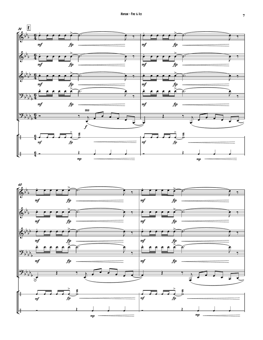 Fire and Ice for Brass Quintet and optional Percussion Score scores gallery preview page 4
