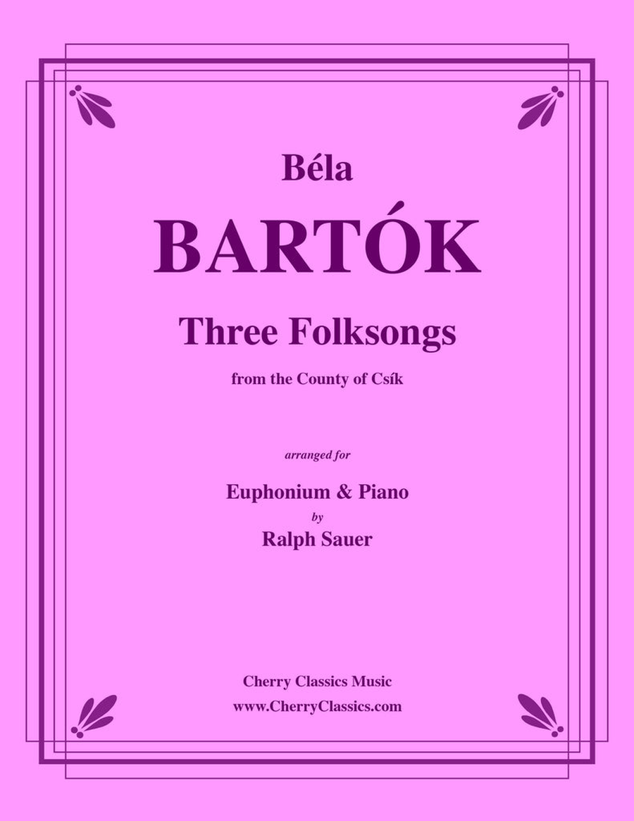 Three Folksongs for Euphonium and Piano Euphonium scores gallery preview page 1